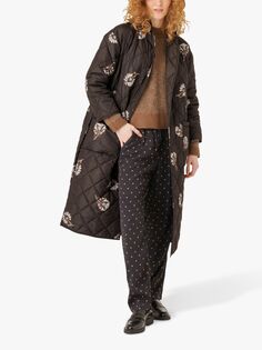 Стеганое пальто с цветочным принтом Marit Noa Noa, коричневый
