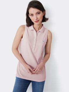 Рубашка-поло без рукавов Ocean из органического хлопка Crew Clothing, середина розового