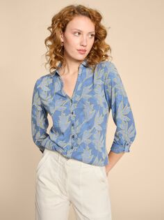 Рубашка с принтом Annie Leaf White Stuff, синий