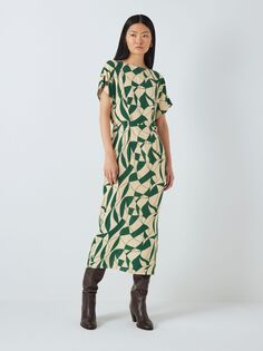Платье с геопринтом John Lewis, зеленый/мульти