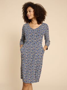 Трикотажное платье Tallie Eco Vero длиной до колена White Stuff, синий