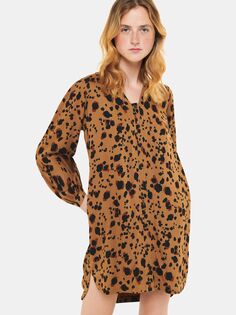 Эффектное мини-платье с леопардовым принтом Whistles, коричневый