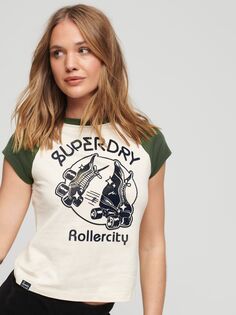 Блестящая бейсбольная мини-футболка Roller Disco Superdry, мульти