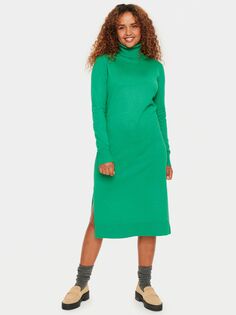 Платье миди Mila с высоким воротником Saint Tropez, зеленый меланж