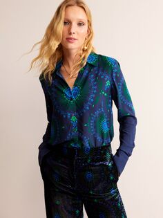 Рубашка Sienna Artizian с геометрическим рисунком Boden, темно-синий