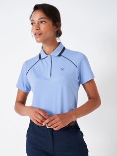 Рубашка-поло для гольфа из хлопка с кантом Crew Clothing, светло-синий