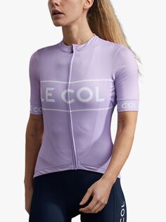 Спортивная трикотажная велосипедная футболка с логотипом Le Col, сирень