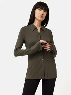 Рубашка из крепового джерси Jigsaw, зеленый