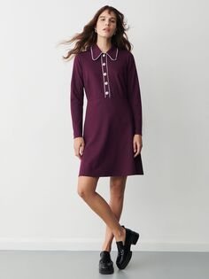 Мини-платье Elin с воротником Finery, фиолетовый