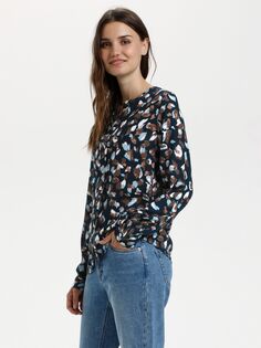Рубашка Jilly с абстрактным принтом KAFFE, синий/коричневый