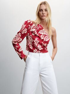 Peralta Асимметричная блузка с цветочным принтом Mango, мульти