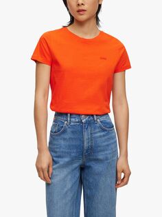 Хлопковая футболка BOSS Esogo HUGO BOSS, ярко оранжевый