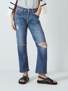 Американские прямые джинсы AG, разрушенный селведж