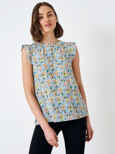 Блуза с цветочным принтом и оборками Ophelia Crew Clothing, желтый/мульти