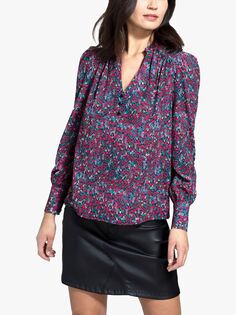Умная блузка с цветочным принтом Ditsy HotSquash, бордовый/мульти