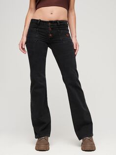 Винтажные узкие расклешенные джинсы из смеси органического хлопка с низкой посадкой Superdry, уолкотт блэк стоун
