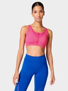 Бюстгальтер средней степени воздействия Icon Train Sweaty Betty, панк розовый