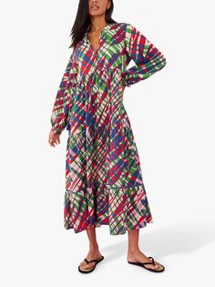 Многоярусное платье макси с абстрактным принтом листьев Accessorize, мульти
