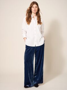 Бархатные широкие брюки Jenny White Stuff, темно-синий