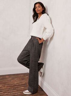Широкие брюки-карго с карманами Mint Velvet, коричневый/мульти