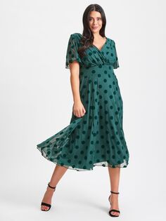 Сетчатое платье миди Victor Scarlett &amp; Jo, темно-зеленый