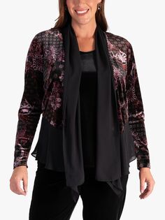 Бархатная куртка с принтом Renaissance chesca, черный/розовый/бордовый