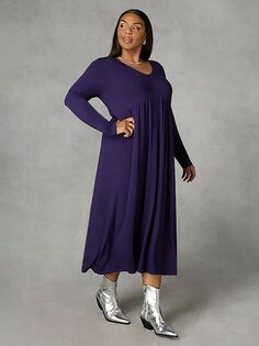 Свободное платье миди из джерси Curve Live Unlimited, фиолетовый