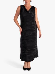 Плиссированное платье без рукавов со складками chesca, черный