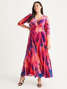 Бархатное платье макси Verity с абстрактным принтом Scarlett &amp; Jo, оранжевый/розовый