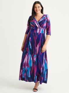 Бархатное платье макси Verity с абстрактным принтом Scarlett &amp; Jo, индиго/пурпурный