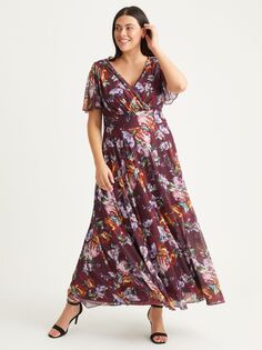 Платье Макси Изабель Scarlett &amp; Jo, бордовый мульти