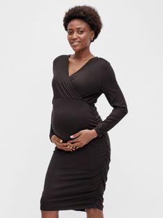 Платье миди для беременных и кормящих мам Noos Pilar Mamalicious, черный Mama.Licious