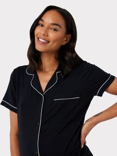 Пижамный комплект для беременных с короткой рубашкой из модала Chelsea Peers, черный