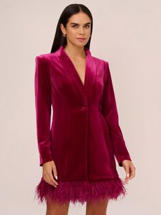 Платье-смокинг Aidan by Velvet Adrianna Papell, пурпурный