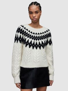 Джемпер Larson Fair Isle AllSaints, мел/черный