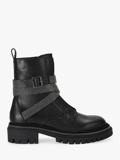 Кожаные байкерские ботинки с эмблемой Carvela, черный