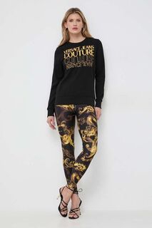 Хлопковая толстовка Versace Jeans Couture, черный