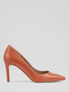 Кожаные туфли-лодочки с цветочным принтом L.K.Bennett, жженый апельсин