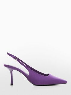 Туфли-лодочки с острым носком и пяткой на пятке Mango, фиолетовый