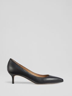 Кожаные туфли-лодочки с острым носком Audrey L.K.Bennett, черная кожа