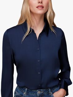 Атласная рубашка Молли Whistles, темно-синий