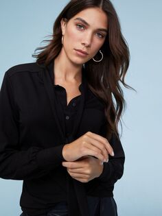 Трикотажная блузка с завязками Verushka Baukjen, икра черная