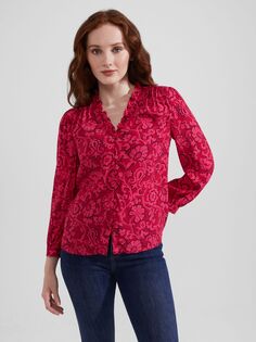 Рубашка с цветочной оборкой Gloria Hobbs, красный/розовый Hobb's