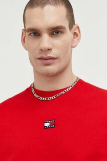 Хлопковая толстовка Tommy Jeans, красный