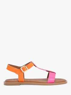 Кожаные сандалии на плоской подошве Solar Carvela, розовый/оранжевый