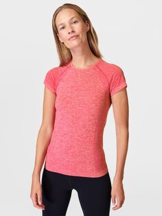 Бесшовная футболка для тренировок спортсмена Sweaty Betty, панк розовый