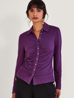 Рубашка из джерси со сборками Monsoon, фиолетовый