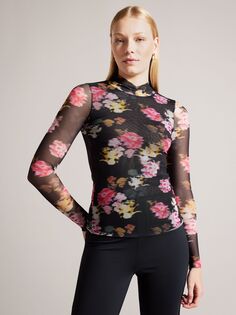 Блузка Malyel с цветочным принтом Ted Baker, черный/мульти