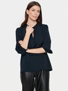 Блузка с воротником-стойкой и рукавами 3/4 Nunni Saint Tropez, черный