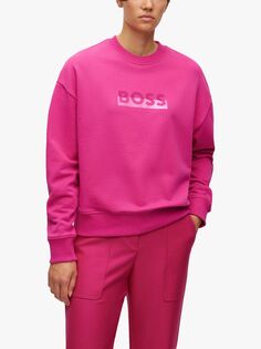 Толстовка с логотипом BOSS Ecaisa HUGO BOSS, ярко-розовый